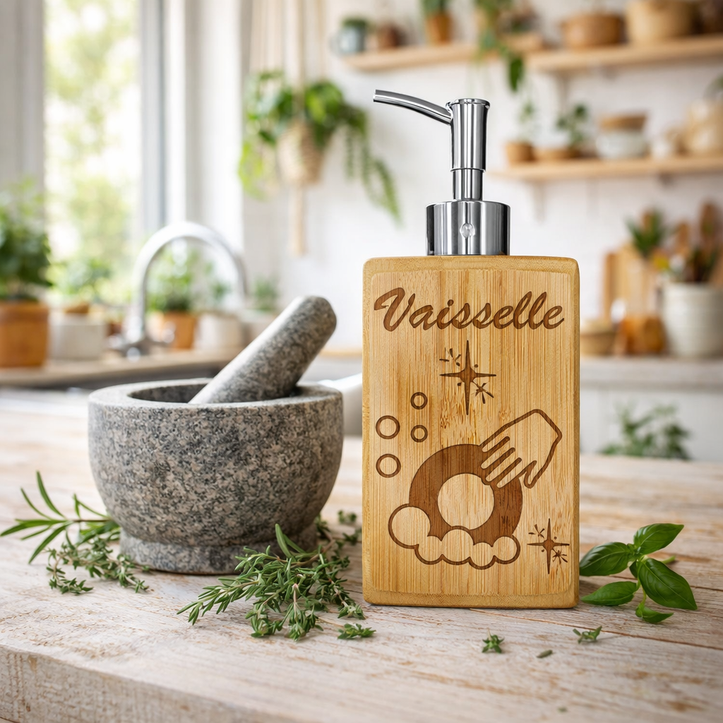 Distributeur Liquide cubique avec poussoir Argenté