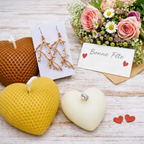 🕯️Coffret Cadeau Artisanal « Coeur de Provence » – 3 Bougies & Boucles d'Oreilles