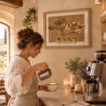 Cadre Déco Café Bar en Bois Naturel – Sorcière & Tasses | Artisanat de Provence
