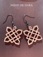 Lot de 5 paires de Boucles d'oreilles en bois de noyer