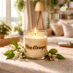 🕯️Bougie Marbrée Fleur d'Oranger / avec couvercle