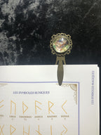 Marque-page Victorien couleur Bronze & Cabochon Verre style Whimsigoth
