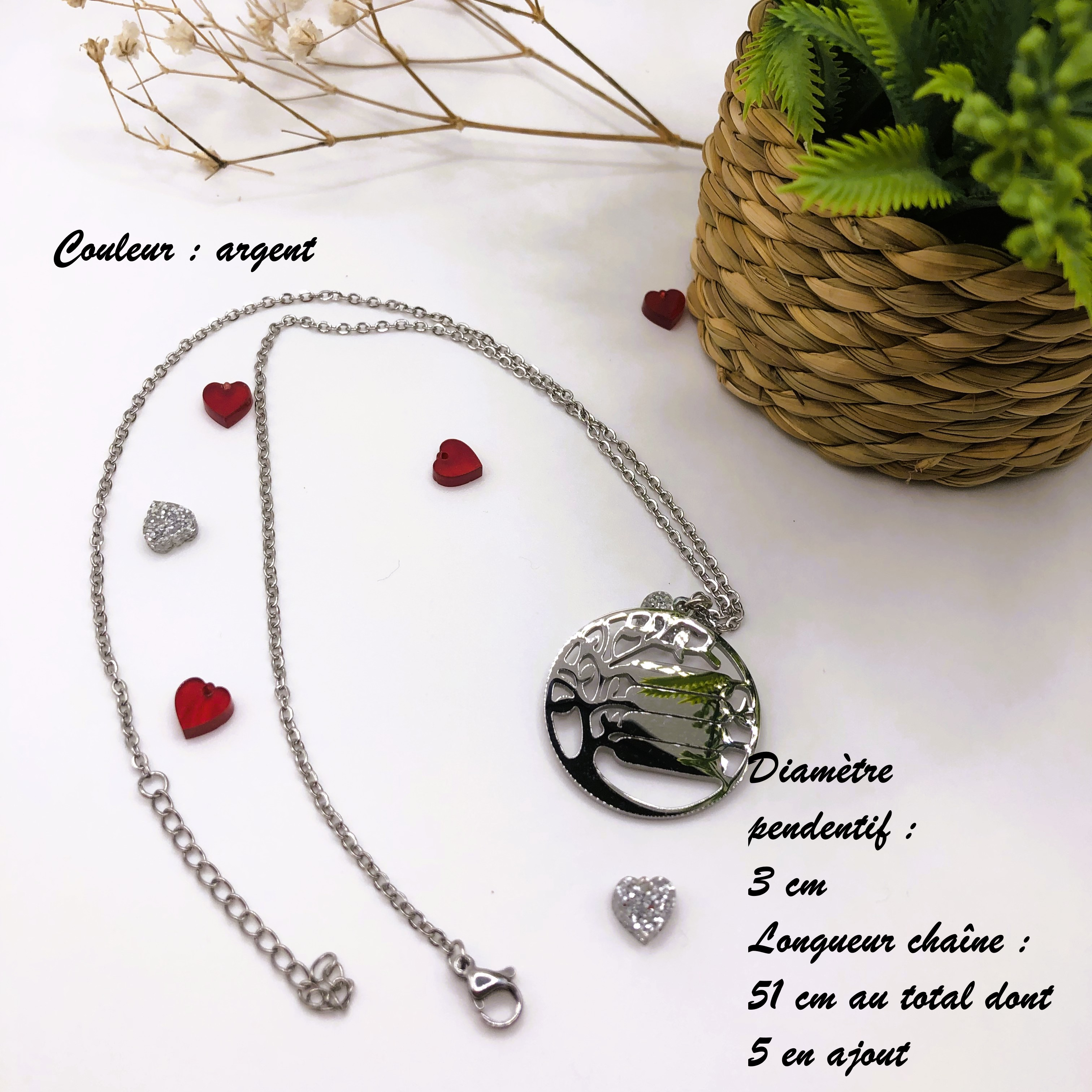 Pendentif Arbre de Vie gravé, à personnaliser