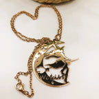 Chaine et pendentif Sorcière WitchArt couleur Or Rose