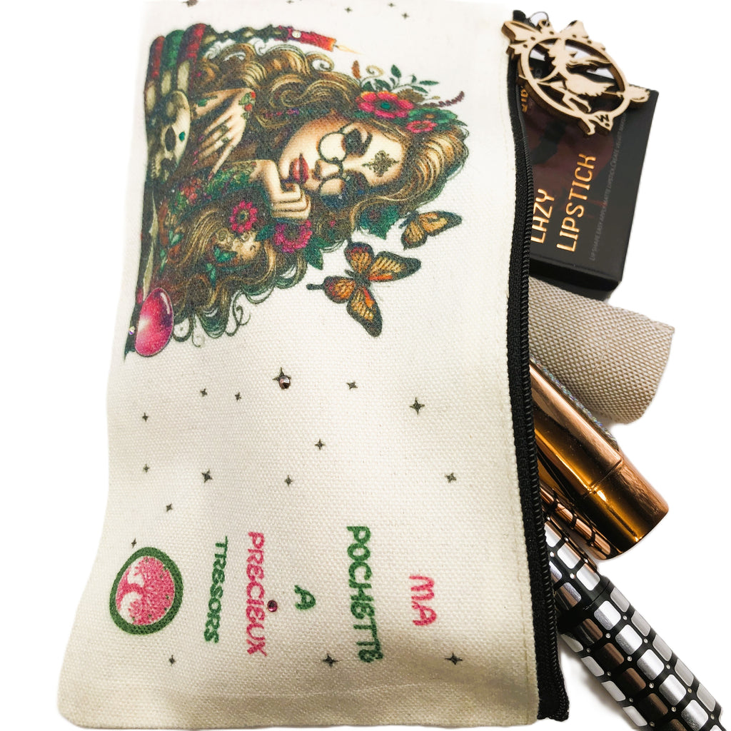 Trousse Pochette en toile imprimée