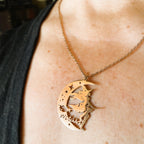 Chaine et pendentif Sorcière WitchArt couleur Or Rose