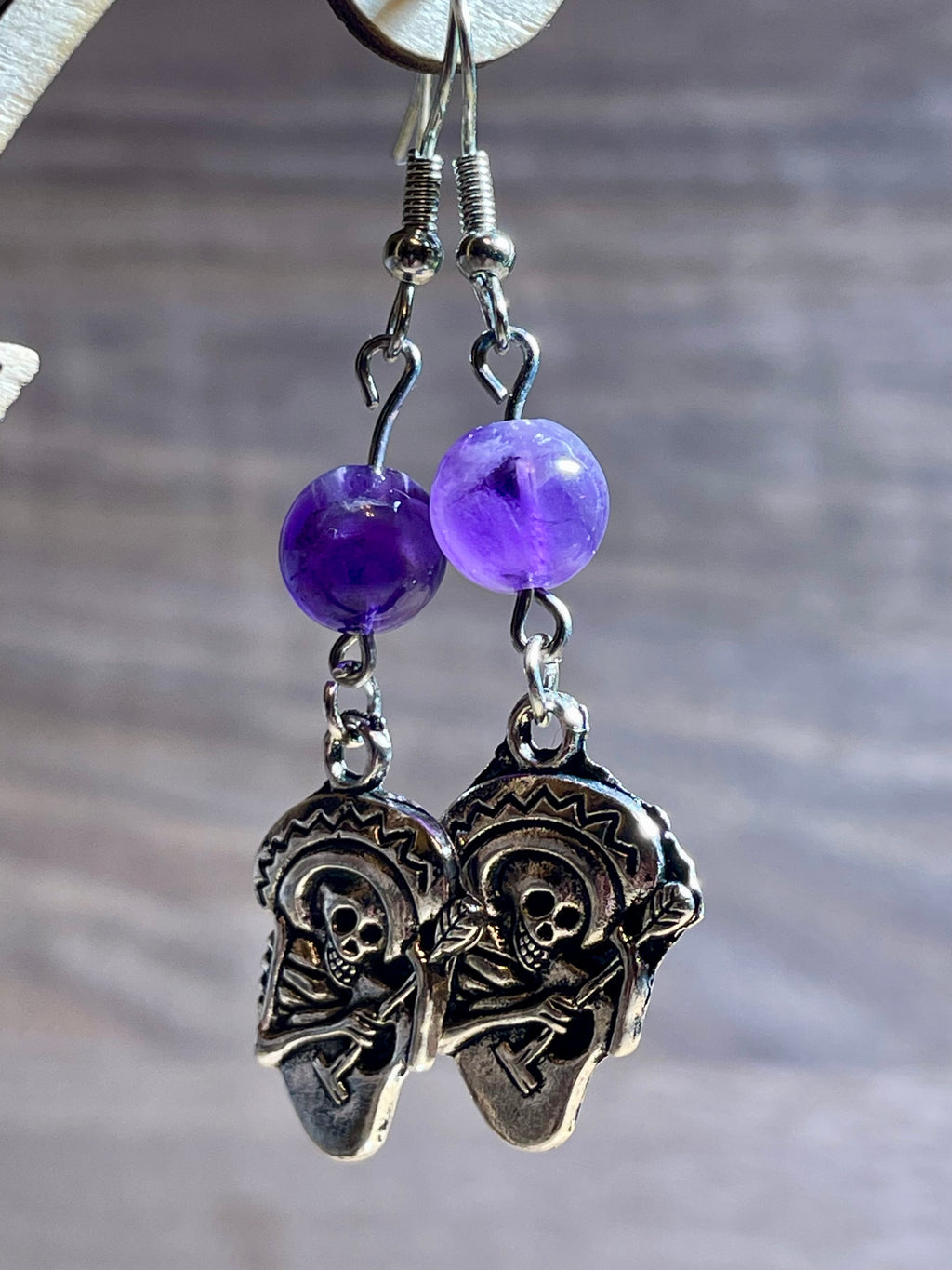 Boucles d'oreilles pendantes avec gemme naturelle
