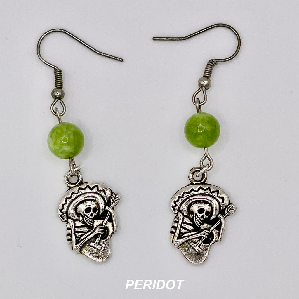 Boucles d'oreilles pendantes avec gemme naturelle