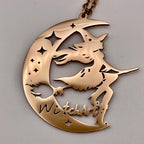 Chaine et pendentif Sorcière WitchArt couleur Or Rose
