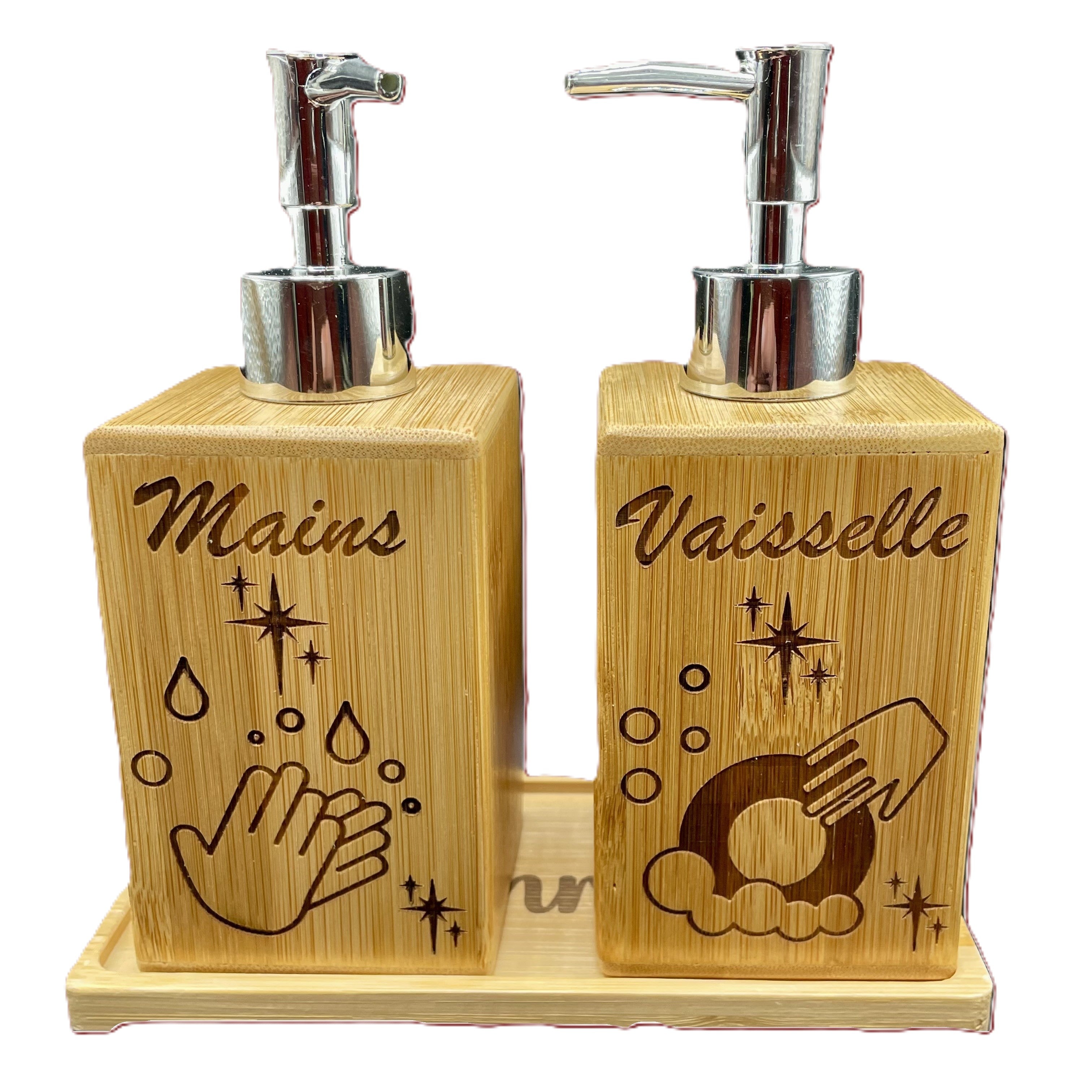 Distributeur Liquide cubique avec poussoir Argenté