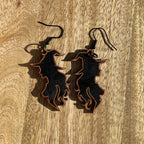 Boucles d'oreilles en bois de noyer SORCIERE