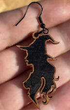 Boucles d'oreilles en bois de noyer SORCIERE