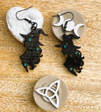 Boucles d'oreilles en bois de noyer SORCIERE