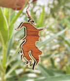 Boucles d'oreilles en bois de noyer SORCIERE