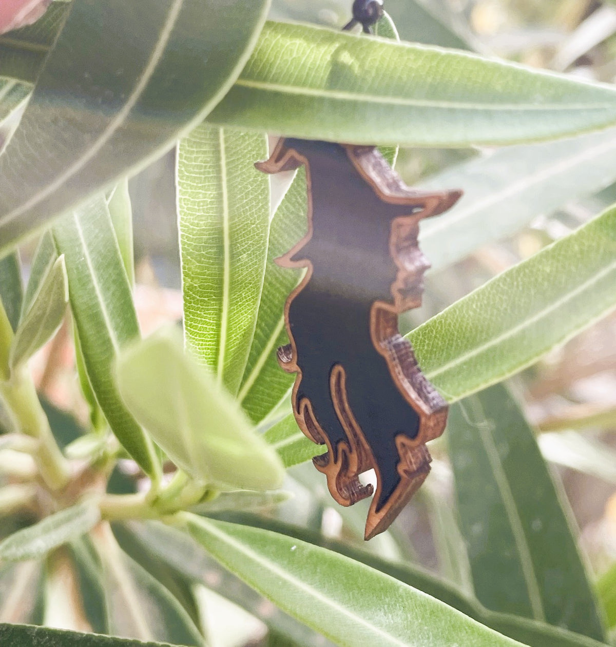 Boucles d'oreilles en bois de noyer SORCIERE