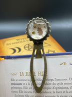 Marque-page Victorien couleur Bronze & Cabochon Verre style Whimsigoth