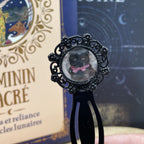 Marque-page Victorien couleur Noire & Cabochon Verre style Whimsigoth