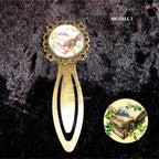 Marque-page Victorien couleur Bronze & Cabochon Verre style Whimsigoth