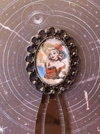 Marque-page Victorien couleur Noire & Cabochon Verre style Whimsigoth