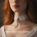 Collier Victorien Dentelle Noire et Cristaux Autrichiens