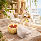 🕯️Bougie citrouille artisanale, création exclusive, Céramique – Cire Écologique / petit format