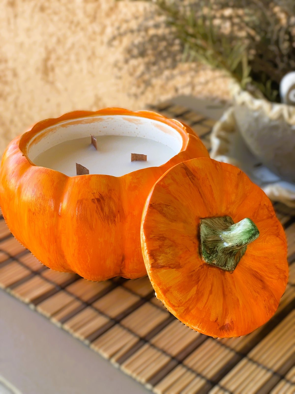 🕯️Invoquez la magie de l'automne dans votre rituel quotidien : Bougie Citrouille Grand Format