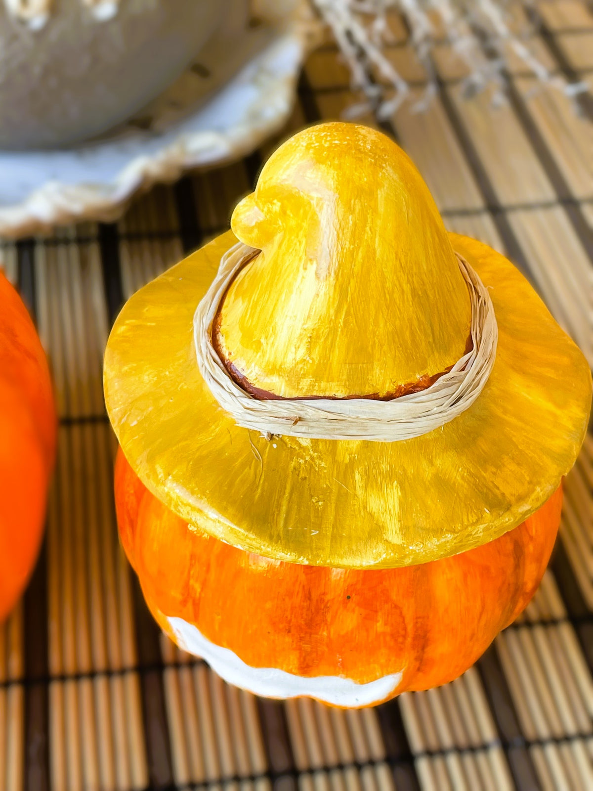 🕯️Bougie citrouille artisanale, création exclusive, Céramique – Cire Écologique / petit format
