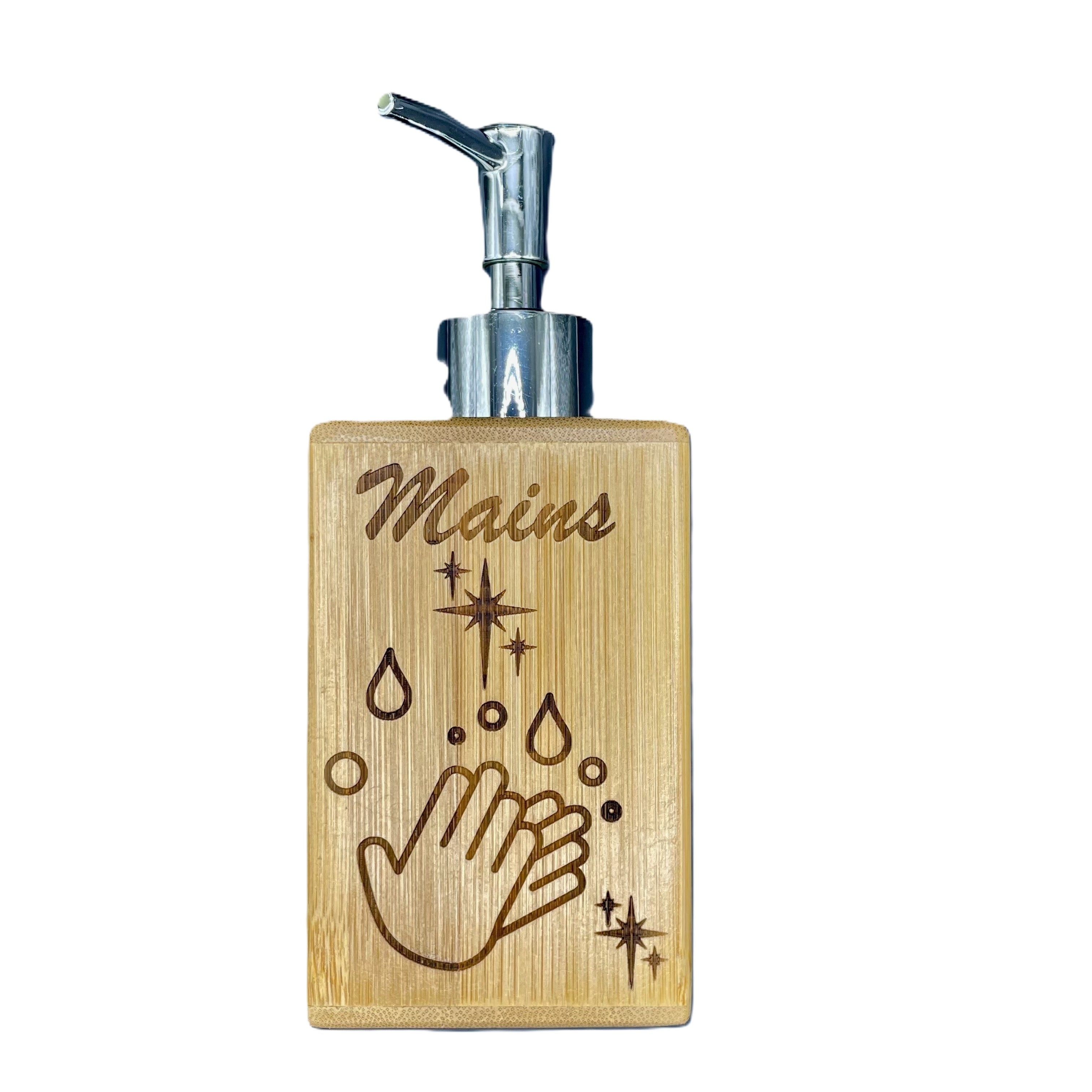 Distributeur Liquide cubique avec poussoir Argenté