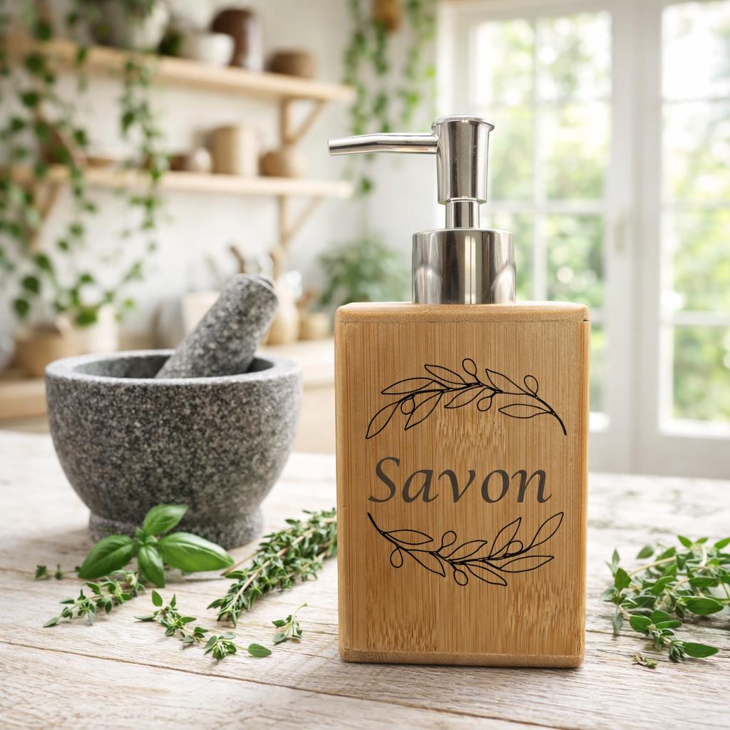 Distributeur Liquide cubique avec poussoir Argenté
