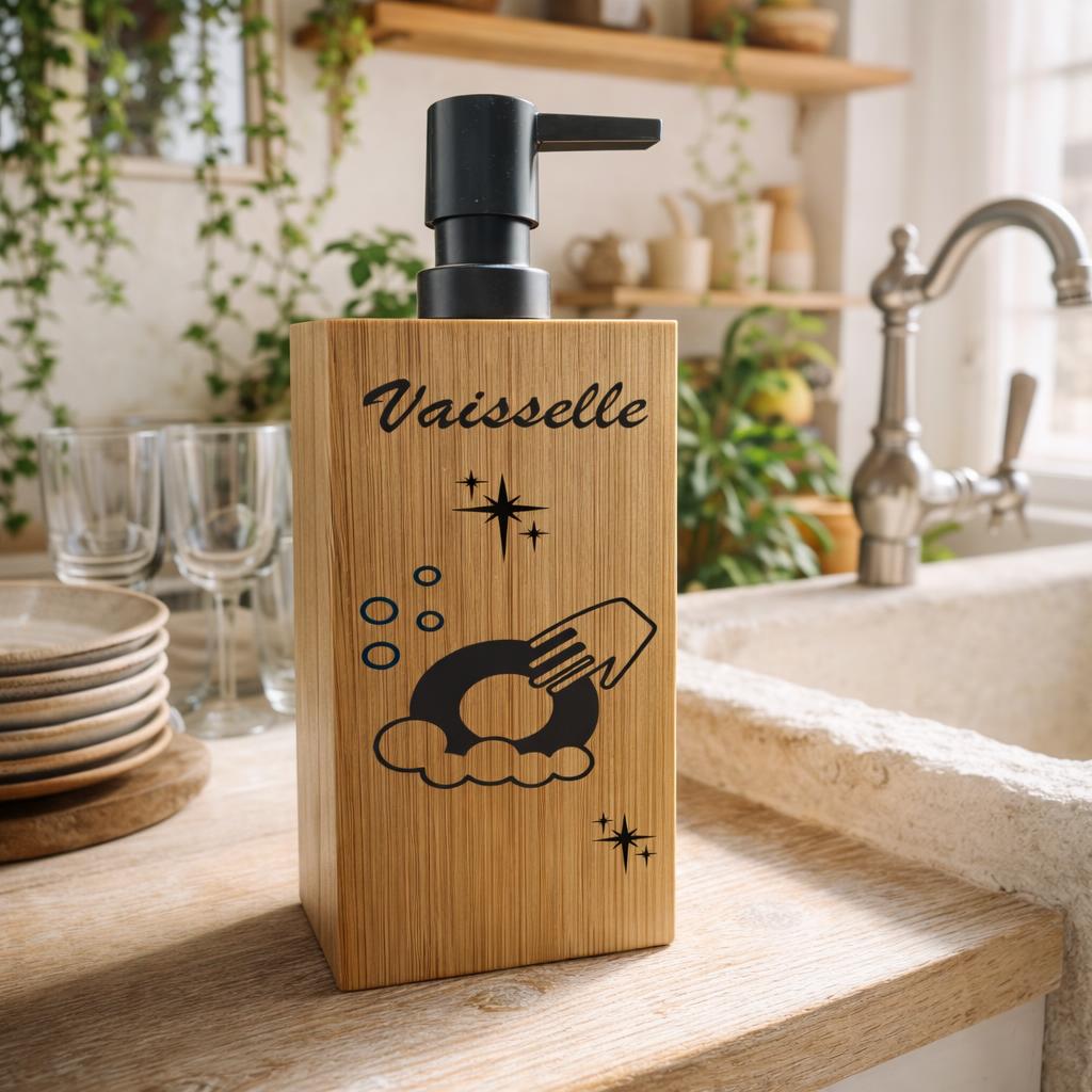 Distributeur Liquide cubique poussoir Noir