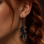 Boucles d'oreilles en bois de noyer SORCIERE