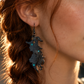 Boucles d'oreilles en bois de noyer SORCIERE