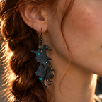 Boucles d'oreilles en bois de noyer SORCIERE