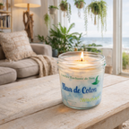🕯️Bougie Marbrée Fleur de Coton / avec couvercle