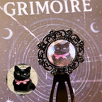 Marque-page Victorien couleur Noire & Cabochon Verre style Whimsigoth