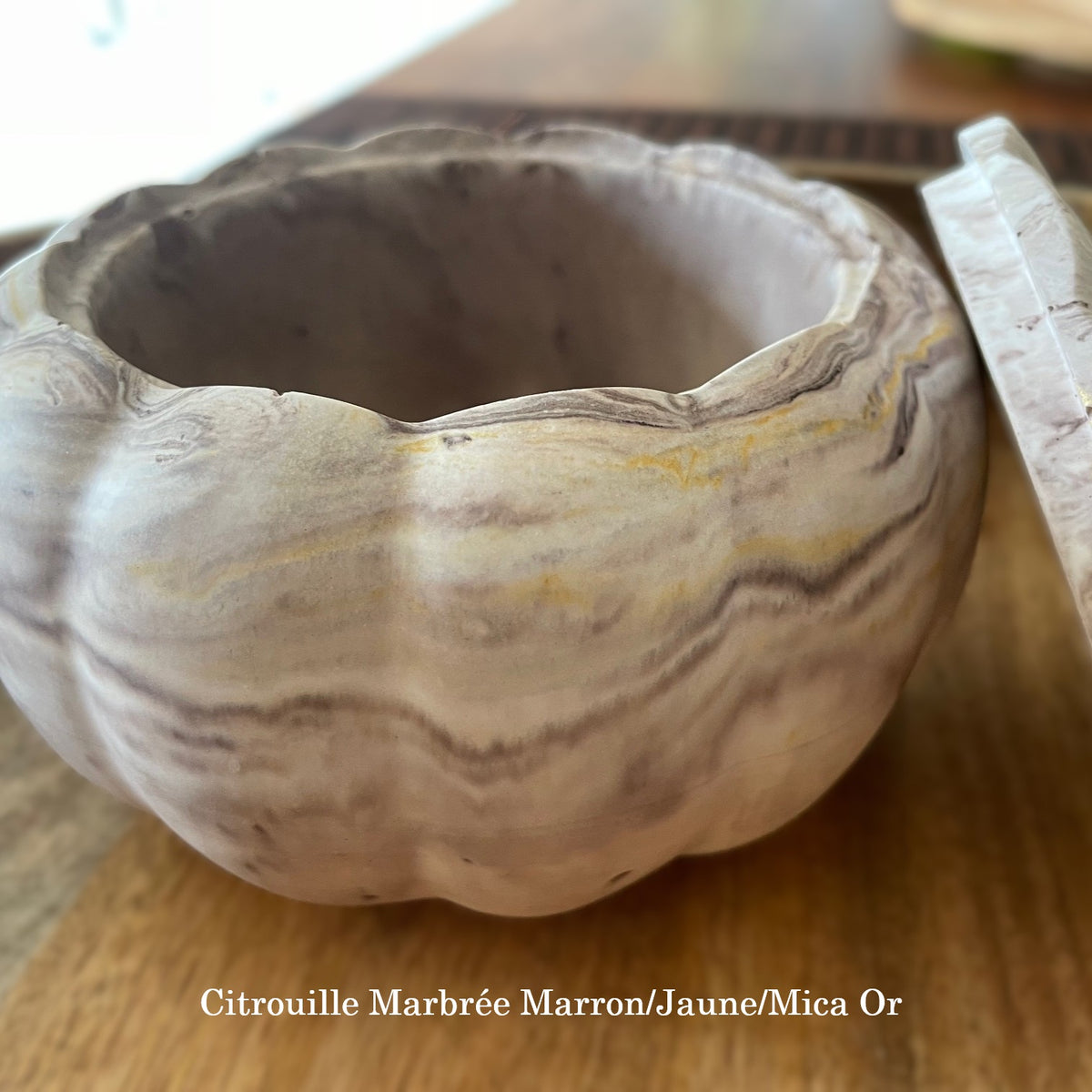 Pot Citrouille artisanal en Céramique Marbrée