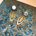 Marque-page Victorien couleur Bronze & Cabochon Verre style Whimsigoth