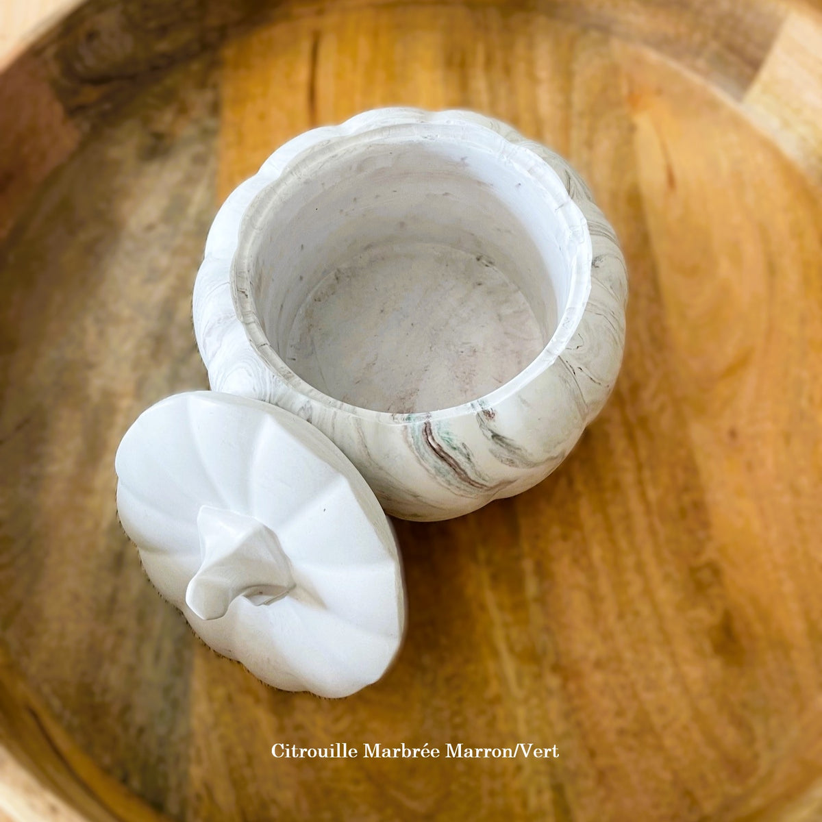 Pot Citrouille artisanal en Céramique Marbrée