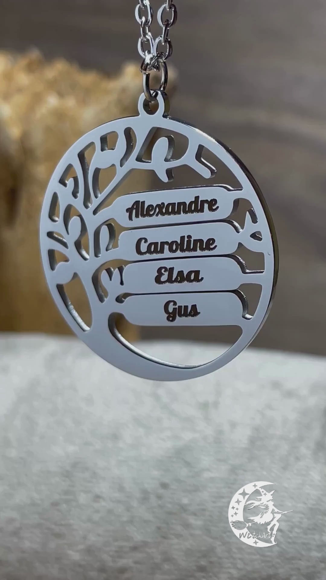 Pendentif Arbre de Vie gravé, à personnaliser
