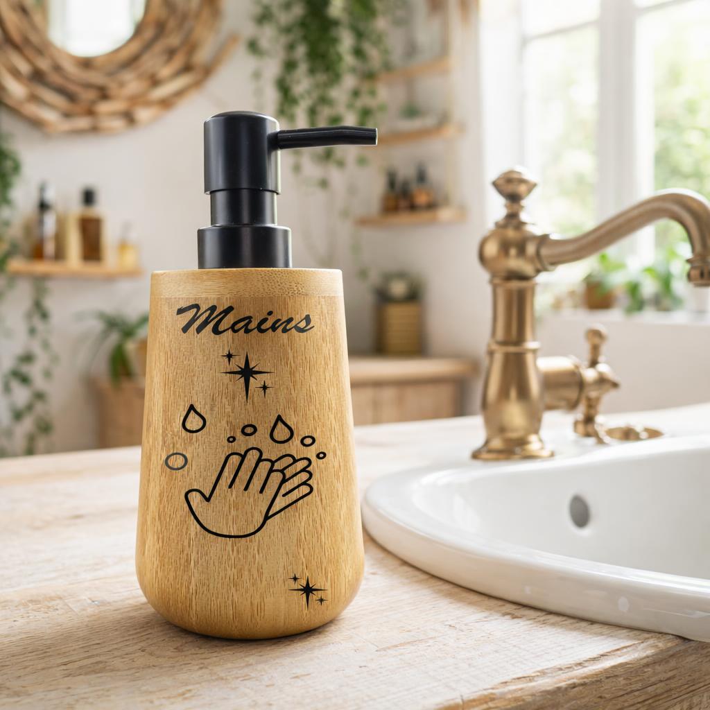 Distributeur Liquide Cylindrique avec poussoir noir
