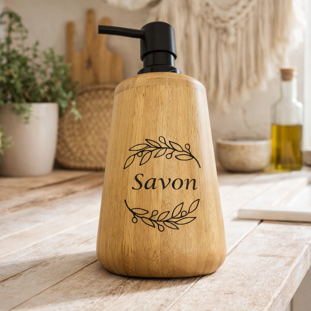 Distributeur Liquide Cylindrique avec poussoir noir