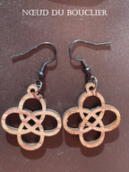 Lot de 5 paires de Boucles d'oreilles en bois de noyer