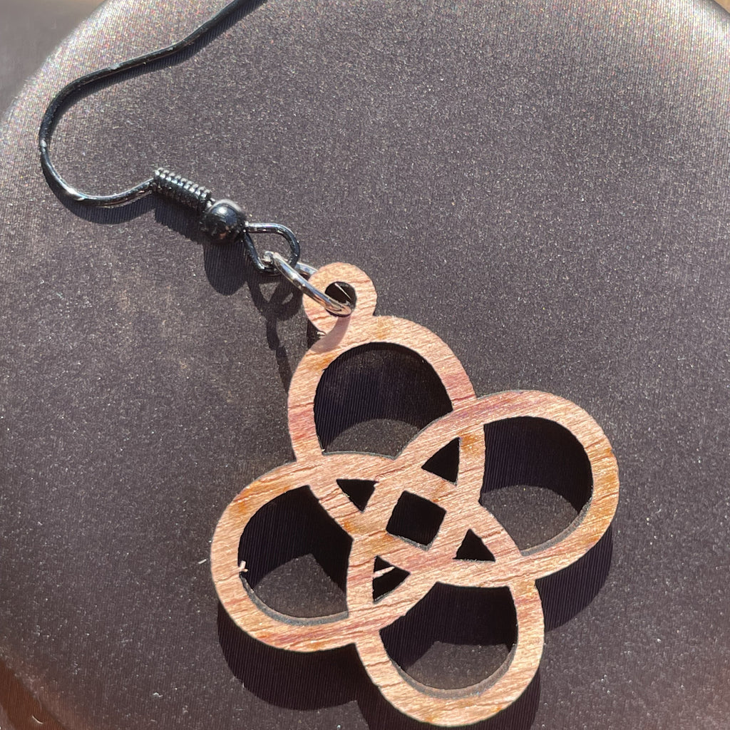 Lot de 5 paires de Boucles d'oreilles en bois de noyer
