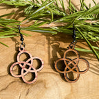 Lot de 5 paires de Boucles d'oreilles en bois de noyer