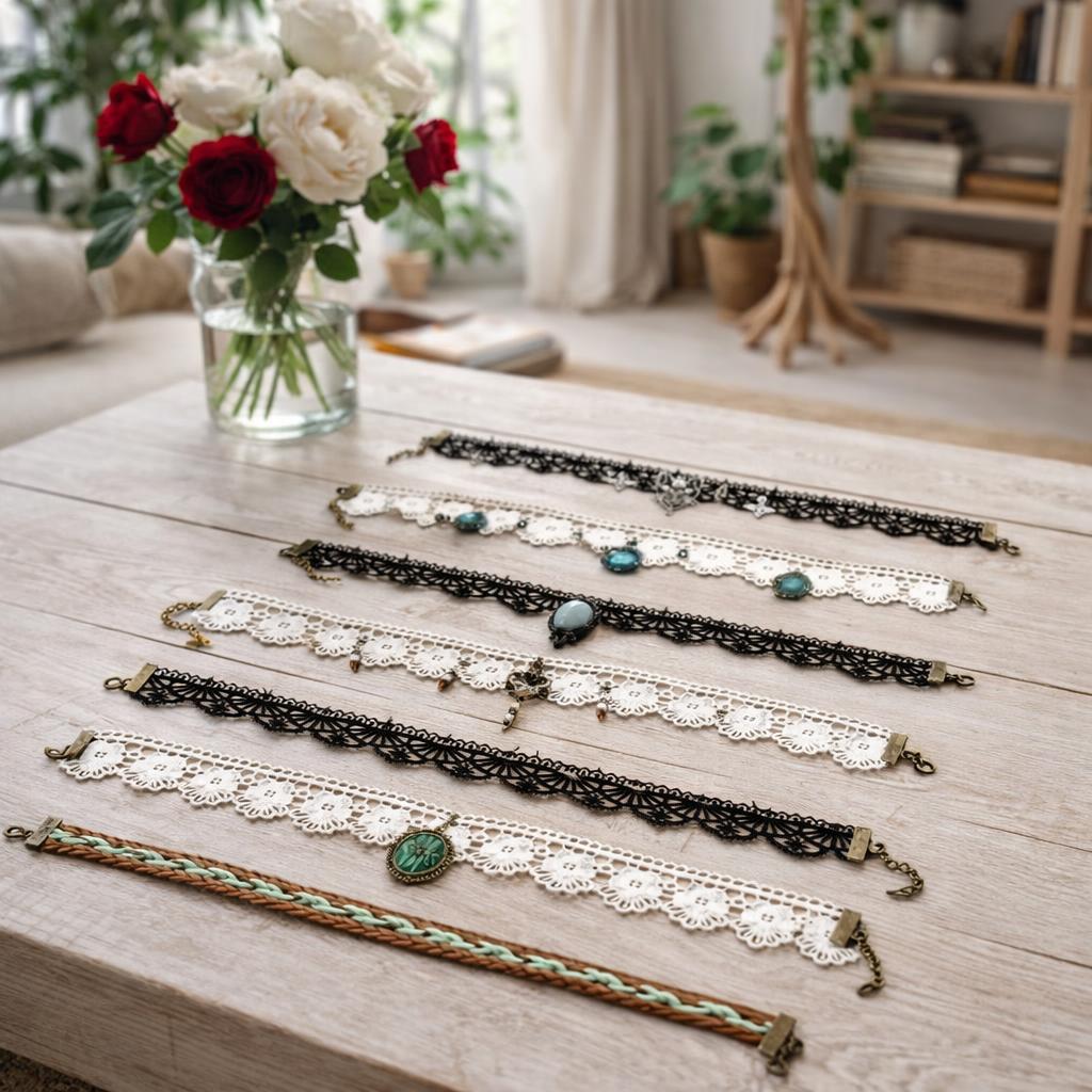 Collier / Chocker Cuir Tressé